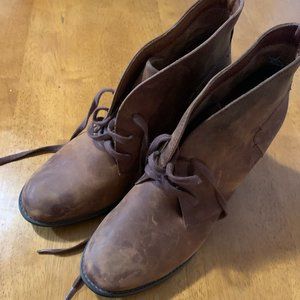 Clarks Tan Lace Up Booties